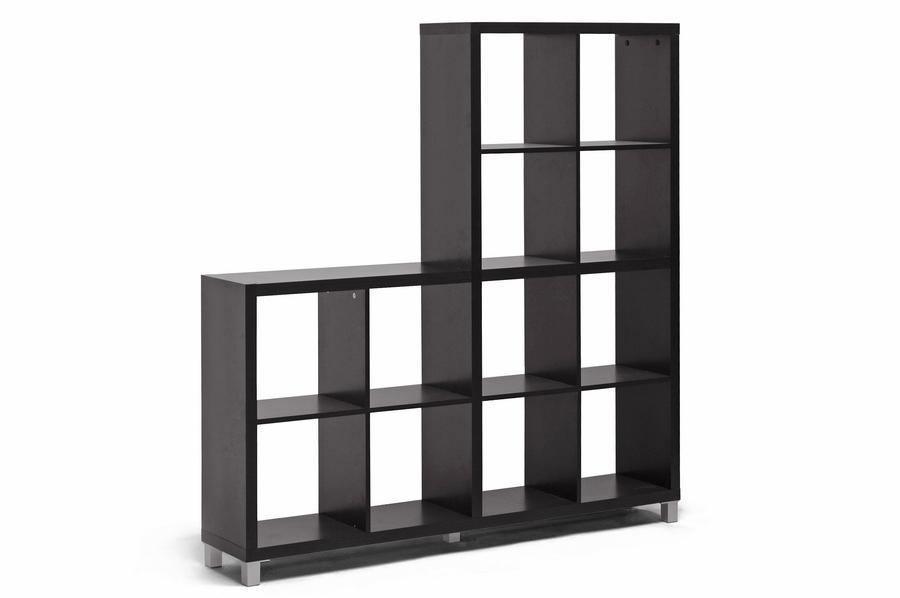 Sunna Dark Brown Modern Cube Shelving Unit FredCo