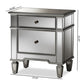 Sussie Hollywood Regency Glamour Style Mirrored 2-Drawer Nightstand FredCo