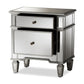 Sussie Hollywood Regency Glamour Style Mirrored 2-Drawer Nightstand FredCo