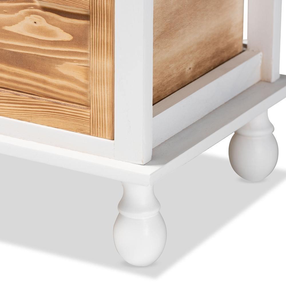 Suvan Modern and Contemporary Two-Tone White and Oak Brown Finished Wood 2-Drawer Nightstand FredCo