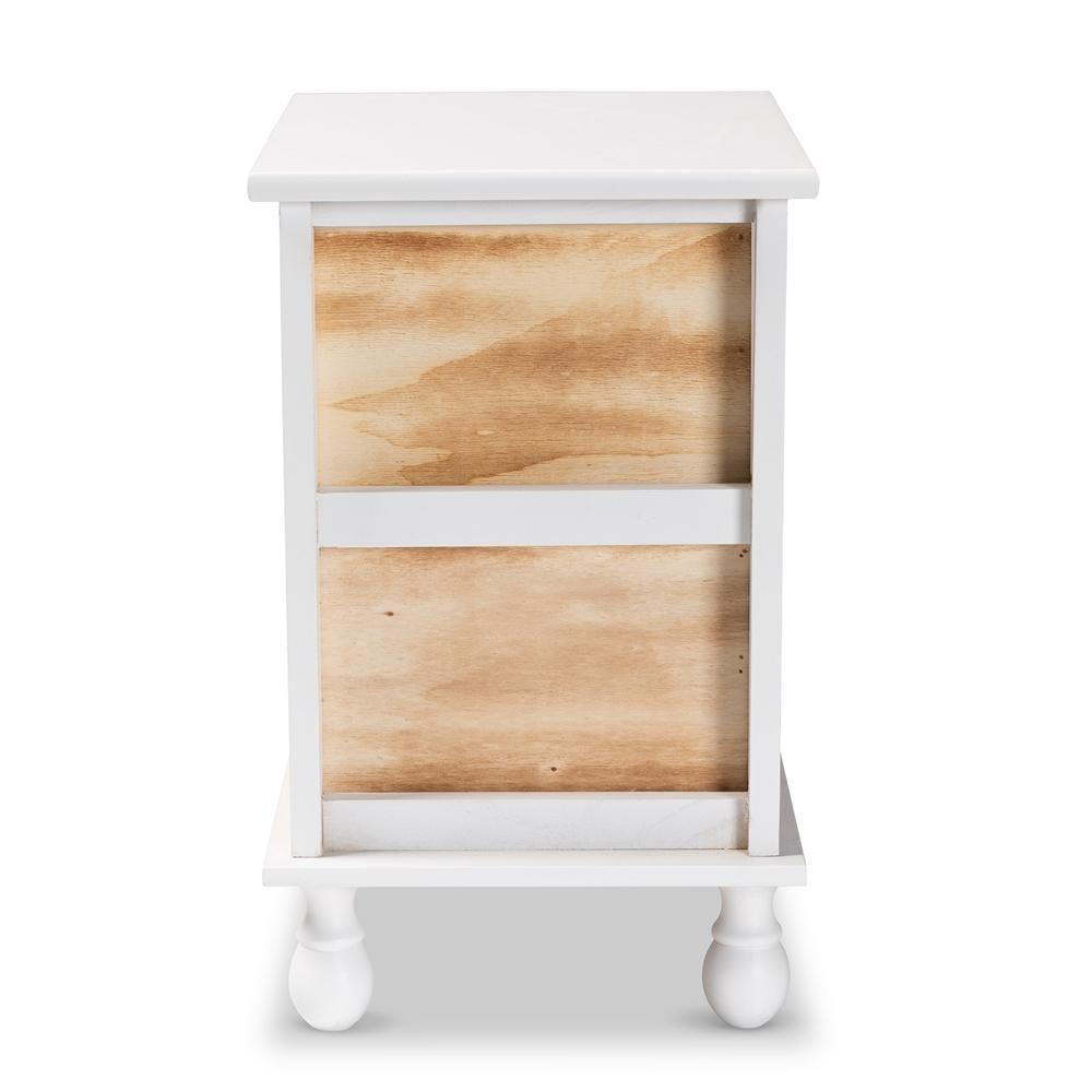 Suvan Modern and Contemporary Two-Tone White and Oak Brown Finished Wood 2-Drawer Nightstand FredCo