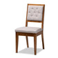 Suvi Modern and Contemporary Grey Fabric Upholstered and Walnut Brown Finished Wood 5-Piece Dining Set FredCo