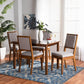 Suvi Modern and Contemporary Grey Fabric Upholstered and Walnut Brown Finished Wood 5-Piece Dining Set FredCo