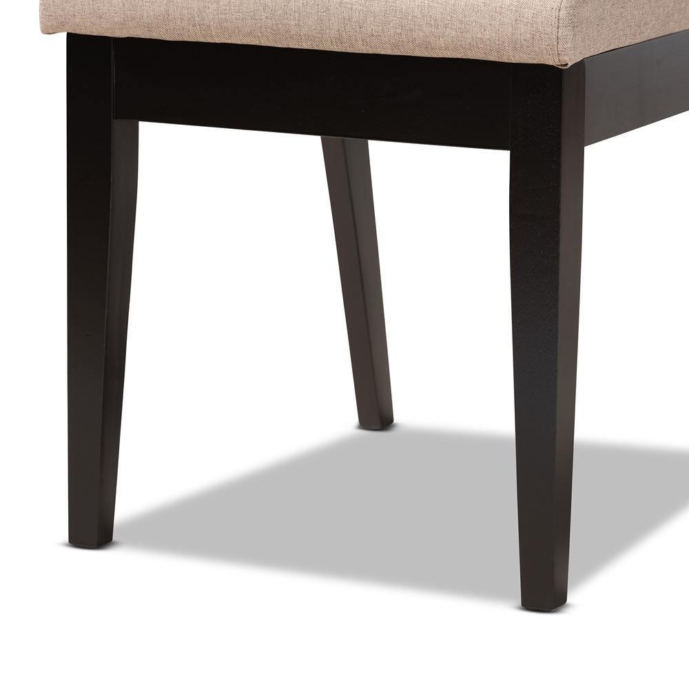 Suvi Modern and Contemporary Sand Fabric Upholstered and Dark Brown Finished Wood 7-Piece Dining Set FredCo