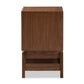Svante Mid-Century Modern Walnut Brown and Dark Gray Finished Wood 1-Drawer Nightstand FredCo