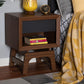 Svante Mid-Century Modern Walnut Brown and Dark Gray Finished Wood 1-Drawer Nightstand FredCo