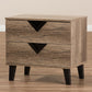 Swanson Modern and Contemporary Light Brown Wood 2-Drawer Nightstand FredCo