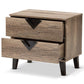 Swanson Modern and Contemporary Light Brown Wood 2-Drawer Nightstand FredCo