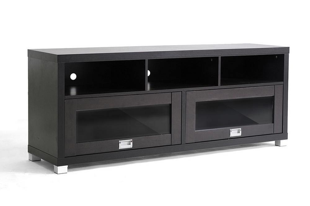 Swindon Modern TV Stand with Glass Doors FredCo