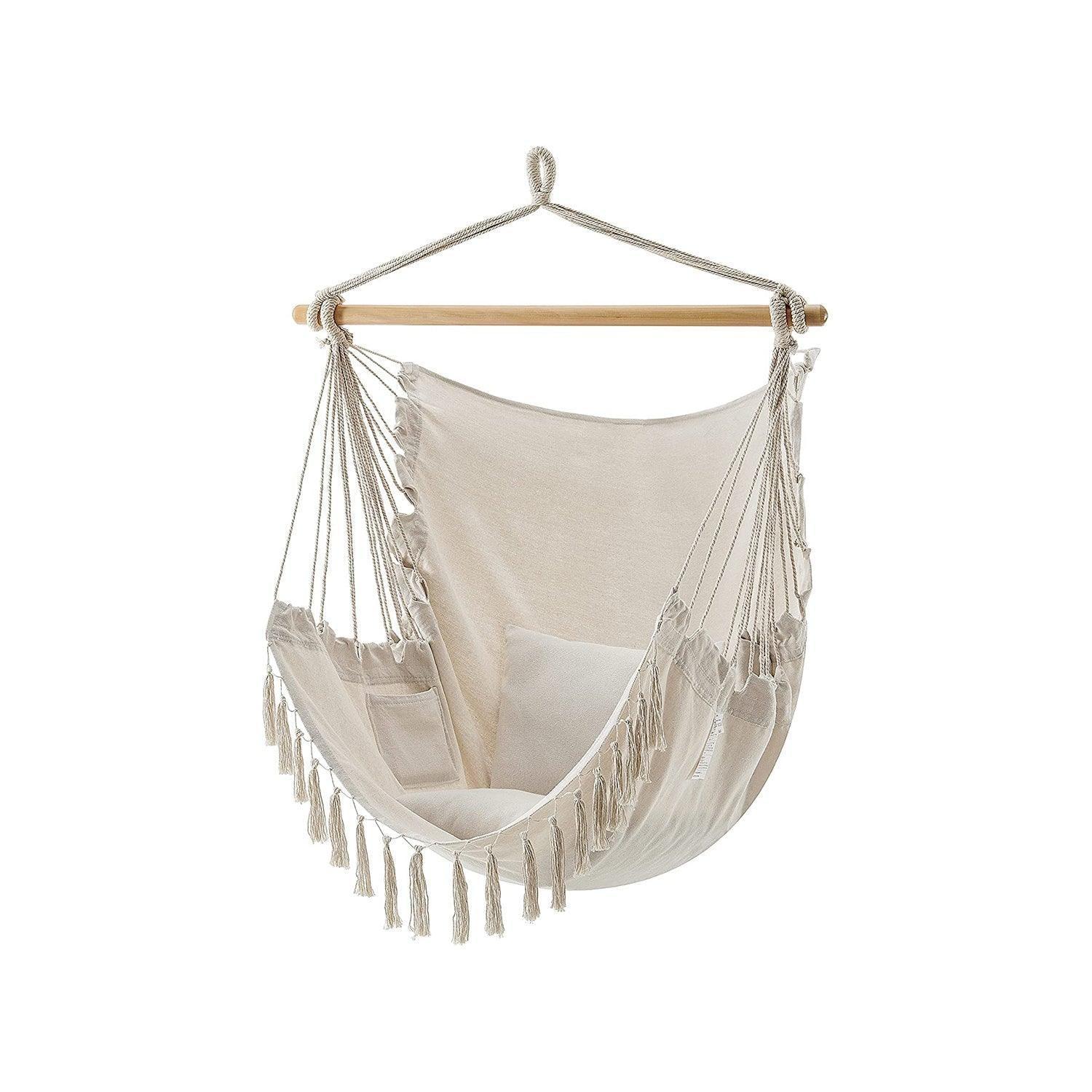 Swing Chair with 2 Cushions Beige FredCo