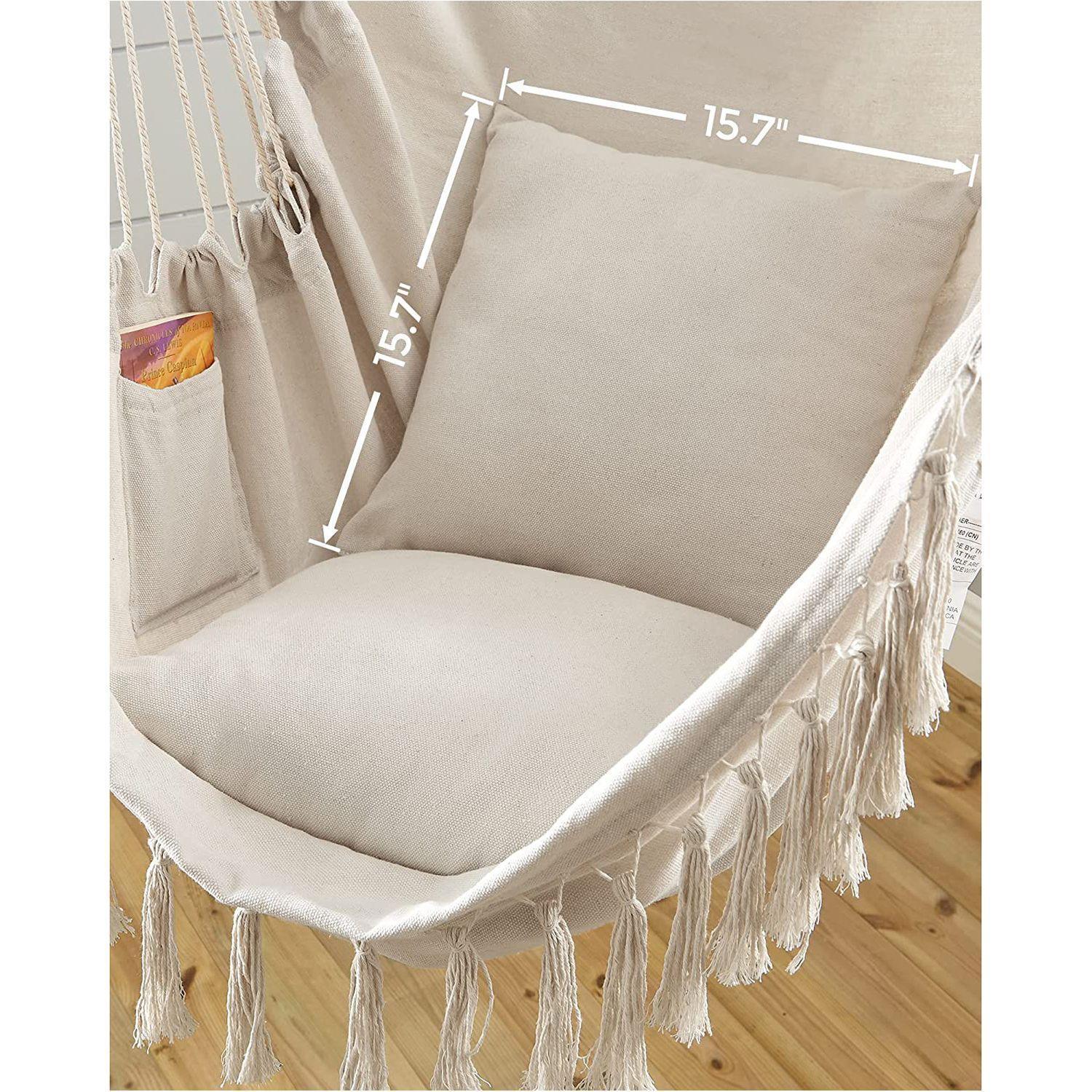 Swing Chair with 2 Cushions Beige FredCo