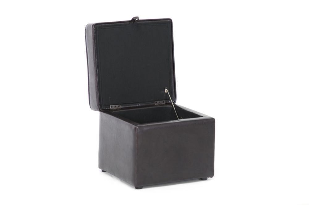 Sydney Brown Modern Ottoman - Storage Ottoman FredCo
