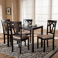 Sylvia Modern and Contemporary Espresso Brown Finished and Sand Fabric Upholstered 5-Piece Dining Set FredCo
