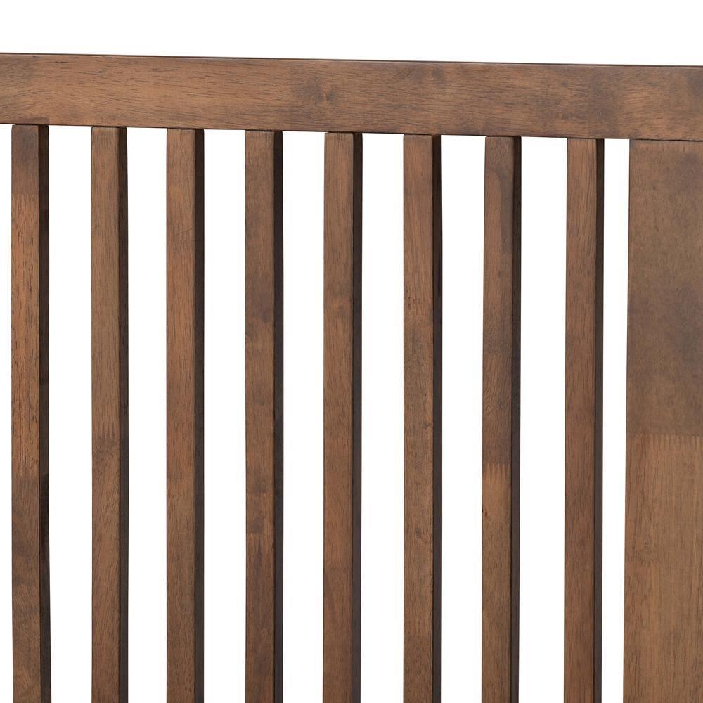 Takeo Mid-Century Modern Transitional Ash Walnut Finished Wood Full Size Platform Bed FredCo