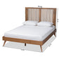 Takeo Mid-Century Modern Transitional Ash Walnut Finished Wood Full Size Platform Bed FredCo