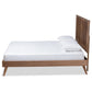 Takeo Mid-Century Modern Transitional Ash Walnut Finished Wood King Size Platform Bed FredCo