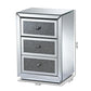 Talan Contemporary Glam and Luxe Mirrored 3-Drawer Nightstand FredCo