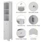 Tall Bathroom Cabinet, Freestanding Storage Cabinet with Drawer FredCo