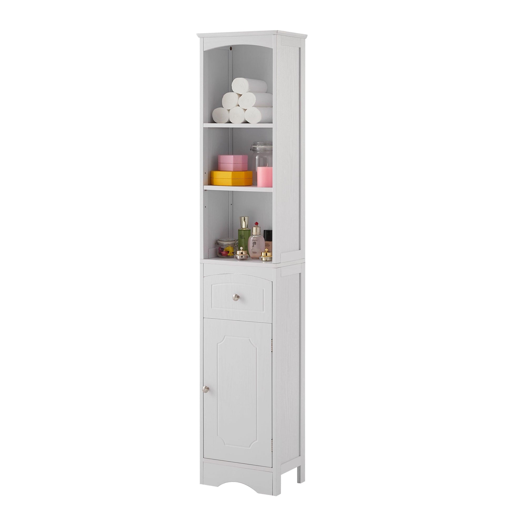 Tall Bathroom Cabinet, Freestanding Storage Cabinet with Drawer FredCo