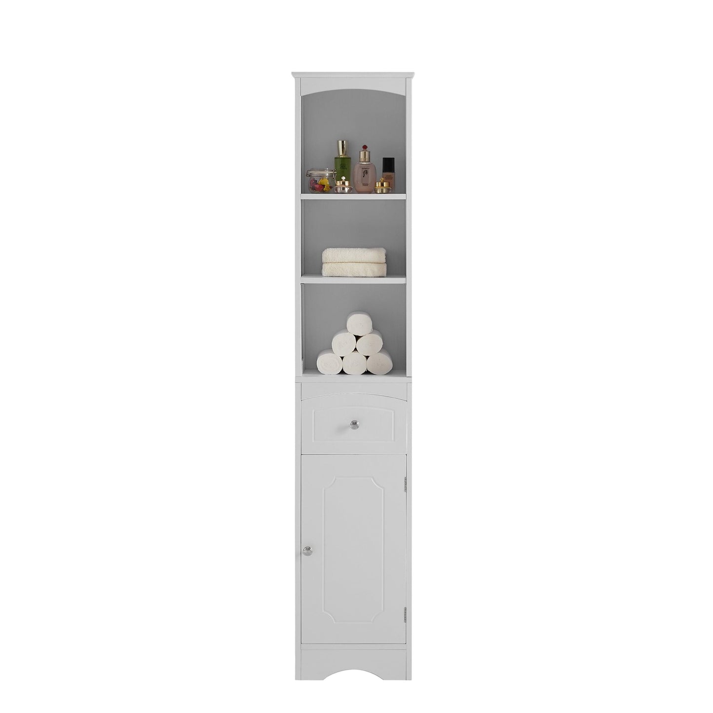 Tall Bathroom Cabinet, Freestanding Storage Cabinet with Drawer FredCo