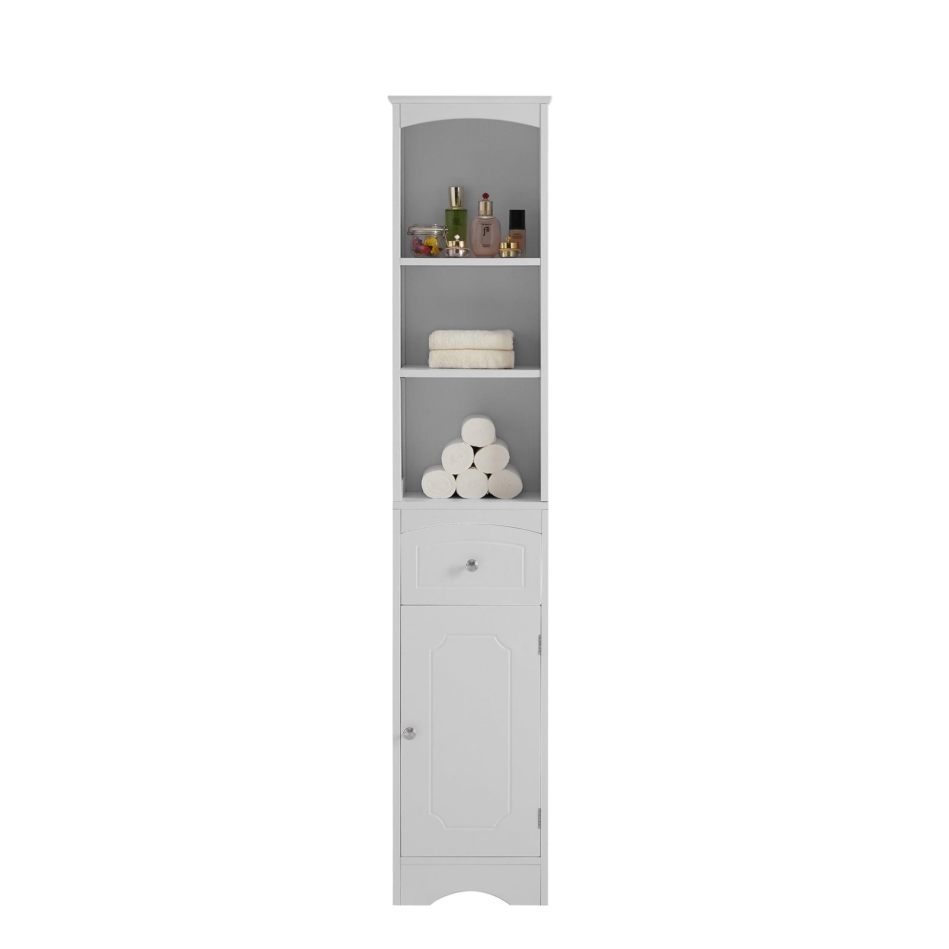 Tall Bathroom Cabinet, Freestanding Storage Cabinet with Drawer FredCo