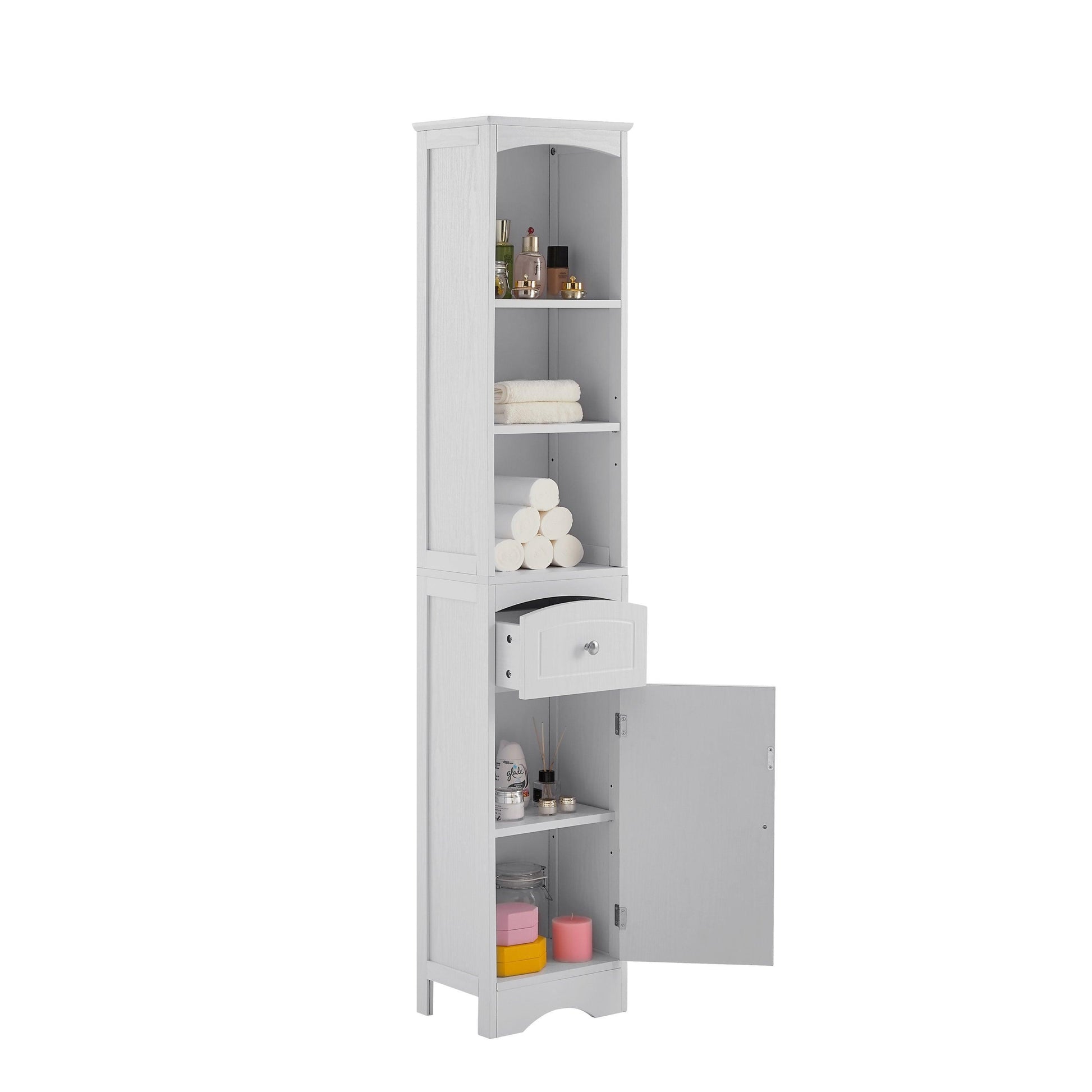 Tall Bathroom Cabinet, Freestanding Storage Cabinet with Drawer FredCo