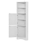 Tall Bathroom Corner Cabinet, 5 Shelves White FredCo