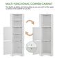 Tall Bathroom Corner Cabinet, 5 Shelves White FredCo