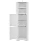 Tall Bathroom Corner Cabinet, 5 Shelves White FredCo