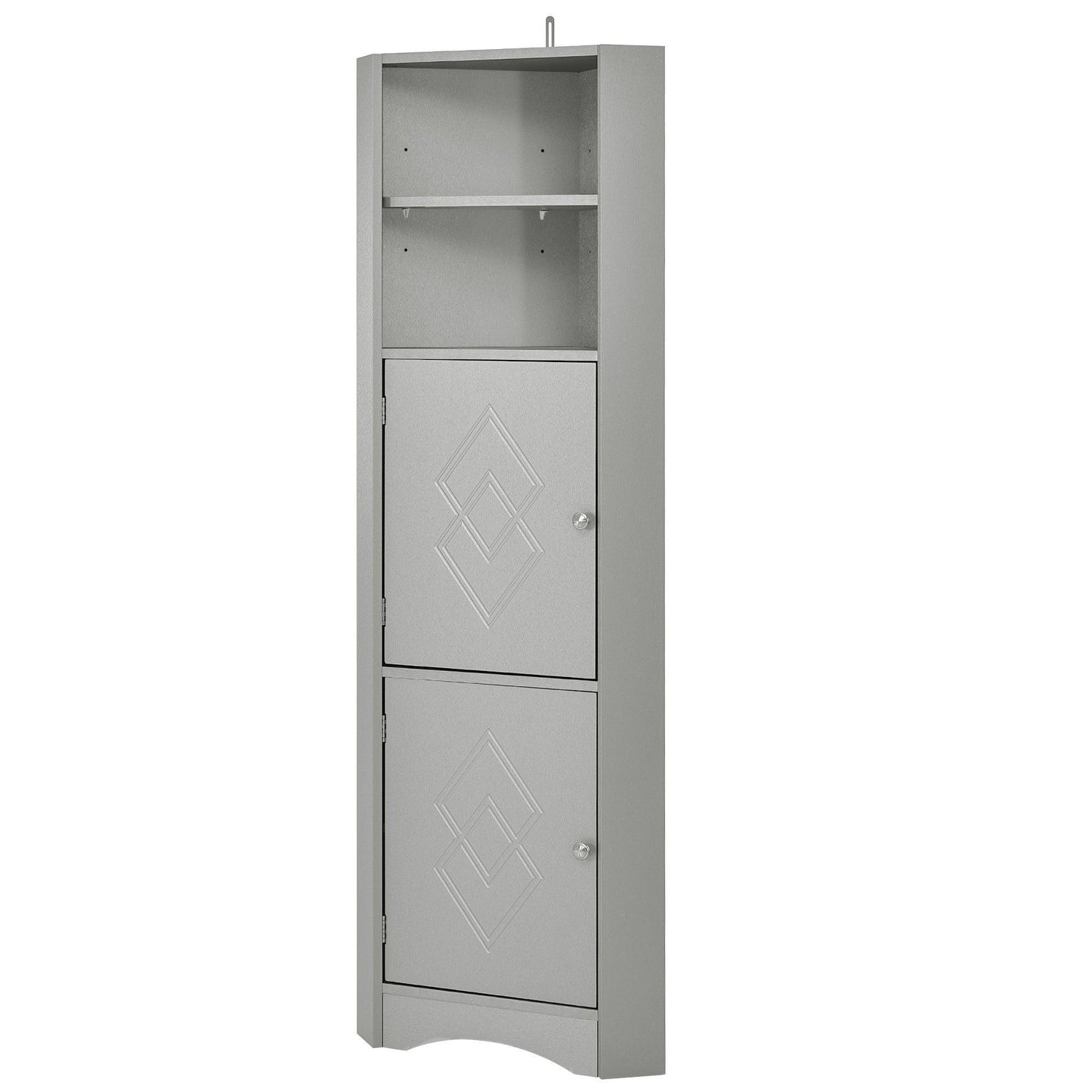Tall Bathroom Corner Cabinet, Freestanding Storage Cabinet Gray FredCo