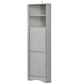 Tall Bathroom Corner Cabinet, Freestanding Storage Cabinet Gray FredCo