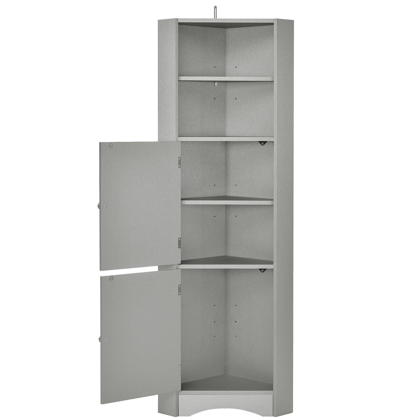 Tall Bathroom Corner Cabinet, Freestanding Storage Cabinet Gray FredCo