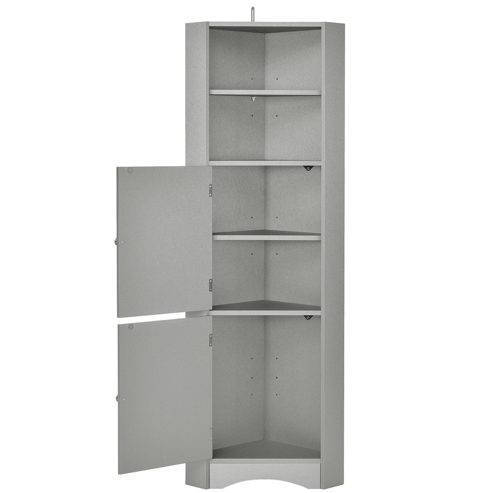 Tall Bathroom Corner Cabinet, Freestanding Storage Cabinet Gray | FredCo, image size:1946x1946