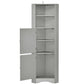 Tall Bathroom Corner Cabinet, Freestanding Storage Cabinet Gray FredCo