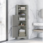 Tall Bathroom Corner Cabinet, Freestanding Storage Cabinet Gray FredCo