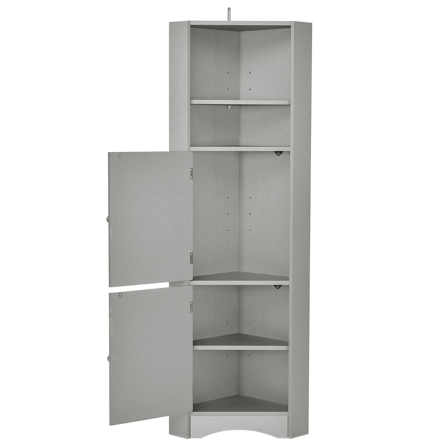 Tall Bathroom Corner Cabinet, Freestanding Storage Cabinet Gray FredCo
