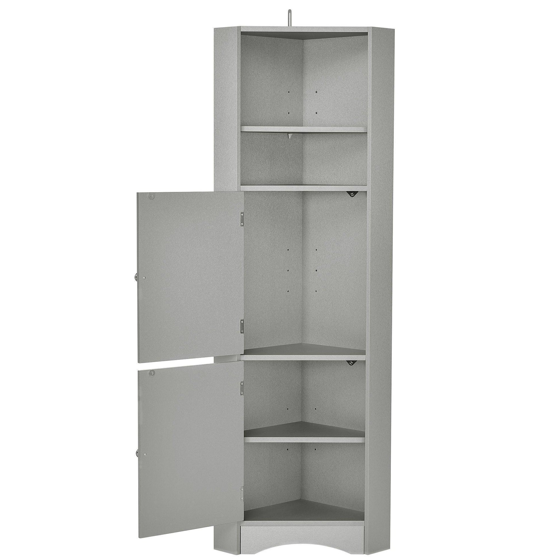 Tall Bathroom Corner Cabinet, Freestanding Storage Cabinet Gray FredCo