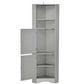 Tall Bathroom Corner Cabinet, Freestanding Storage Cabinet Gray FredCo