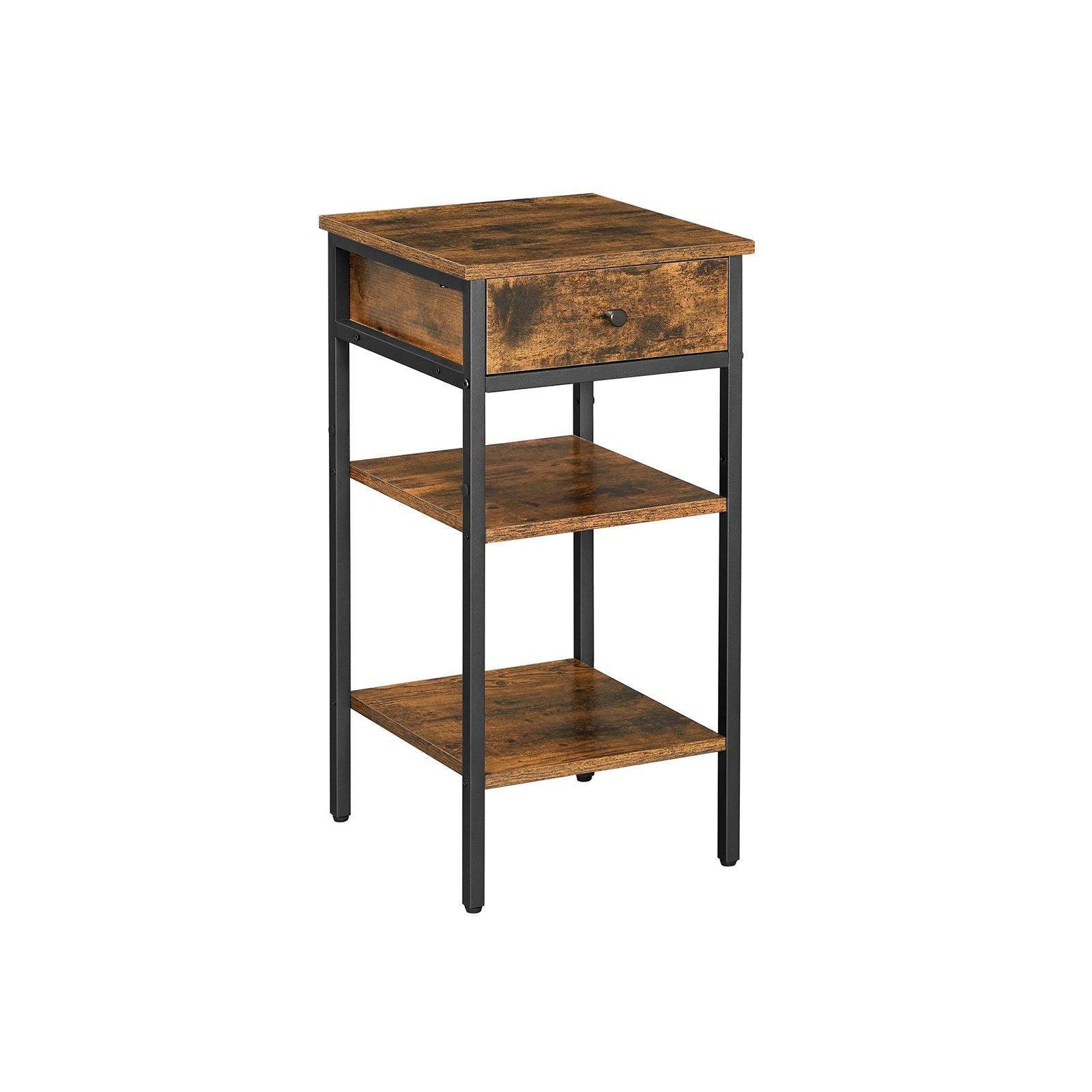 Tall Nightstand with Drawer and Shelves FredCo