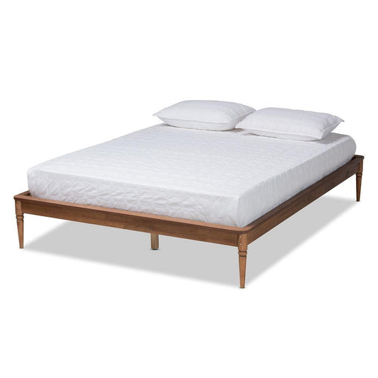 Tallis Classic and Traditional Walnut Brown Finished Wood Full Size Bed Frame FredCo