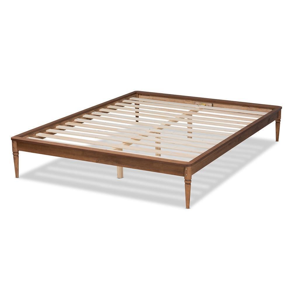 Tallis Classic and Traditional Walnut Brown Finished Wood Full Size Bed Frame FredCo