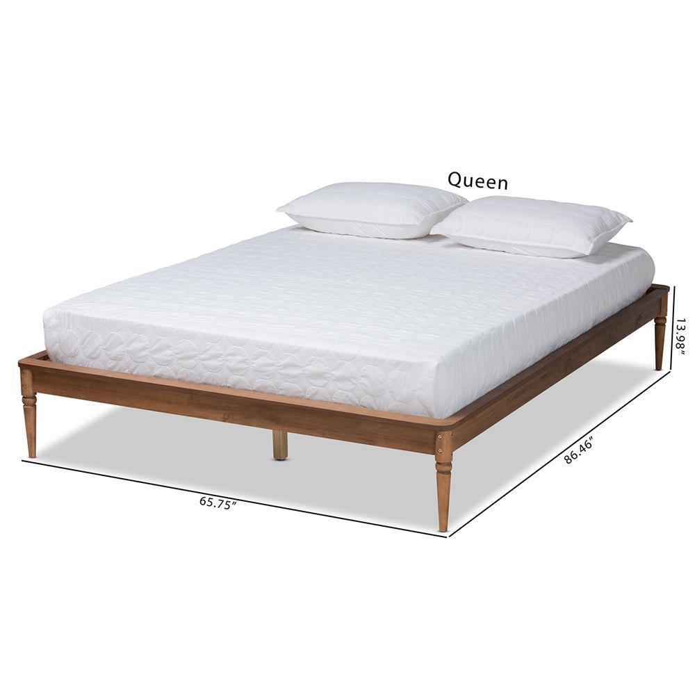 Tallis Classic and Traditional Walnut Brown Finished Wood Full Size Bed Frame FredCo