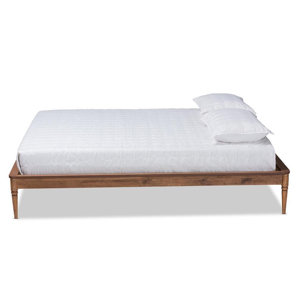 Tallis Classic and Traditional Walnut Brown Finished Wood Full Size Bed Frame FredCo