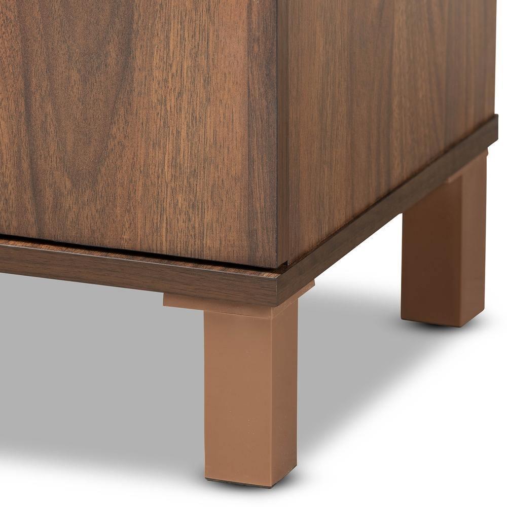Talon Modern and Contemporary Two-Tone Walnut Brown and Dark Grey Finished Wood 2-Door Shoe Storage Cabinet FredCo