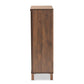 Talon Modern and Contemporary Two-Tone Walnut Brown and Dark Grey Finished Wood 2-Door Shoe Storage Cabinet FredCo