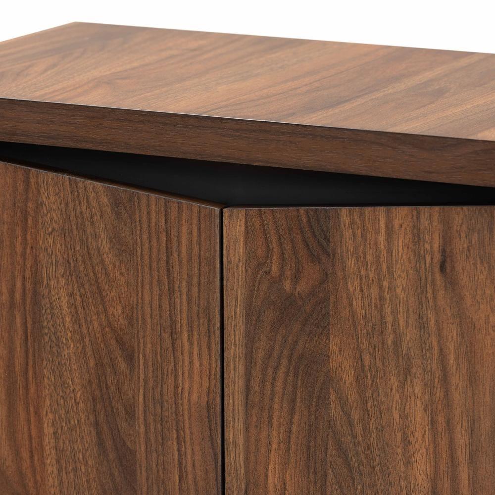 Talon Modern and Contemporary Two-Tone Walnut Brown and Dark Grey Finished Wood 2-Door Shoe Storage Cabinet FredCo