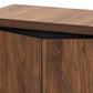 Talon Modern and Contemporary Two-Tone Walnut Brown and Dark Grey Finished Wood 2-Door Shoe Storage Cabinet FredCo