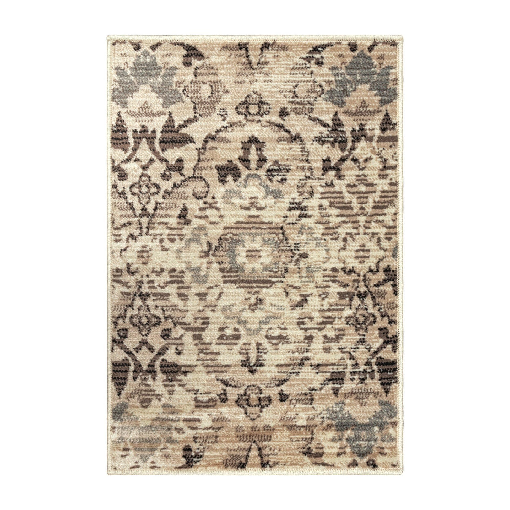 Tamara Mid-Century Contemporary Floral Damask Rug FredCo