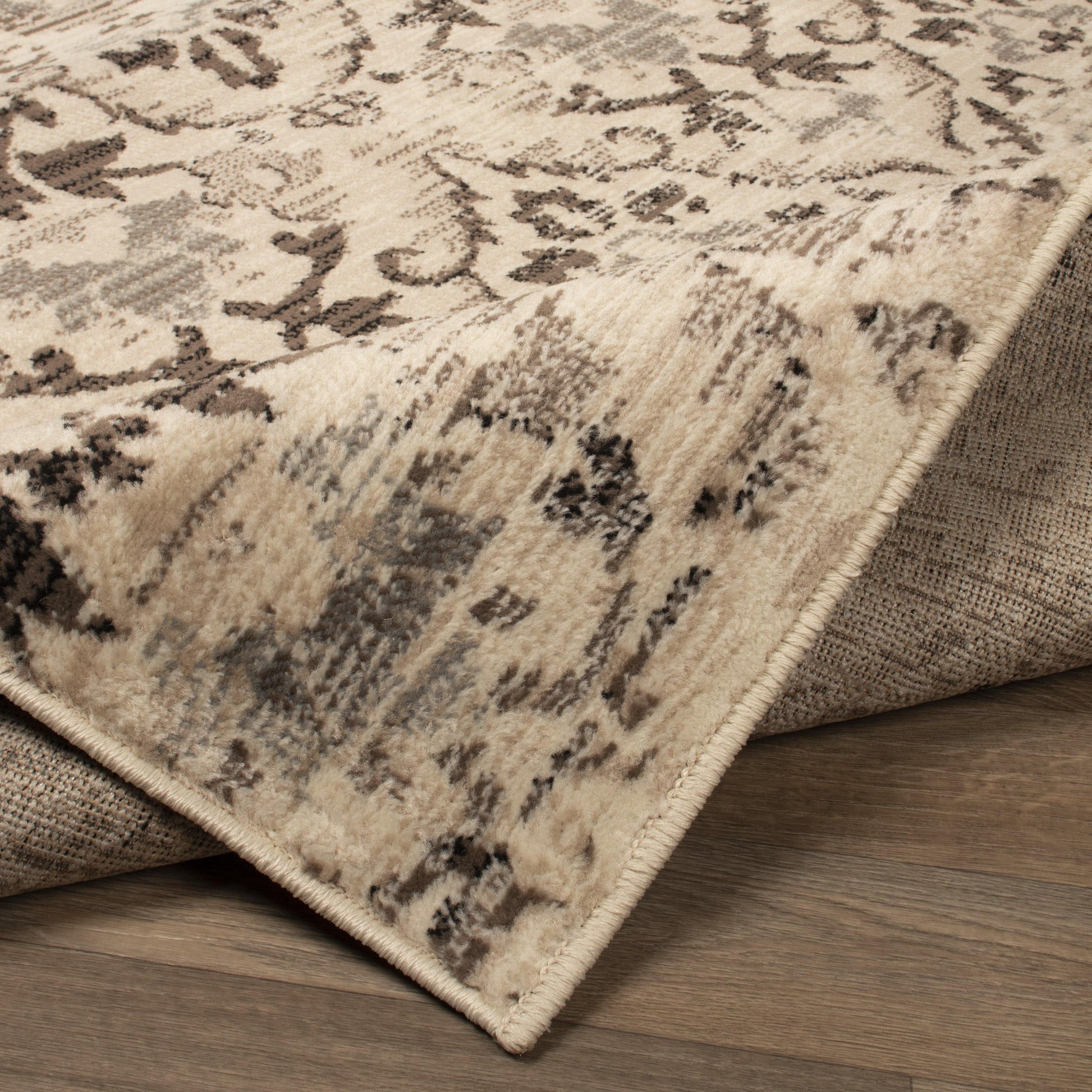 Tamara Mid-Century Contemporary Floral Damask Rug FredCo