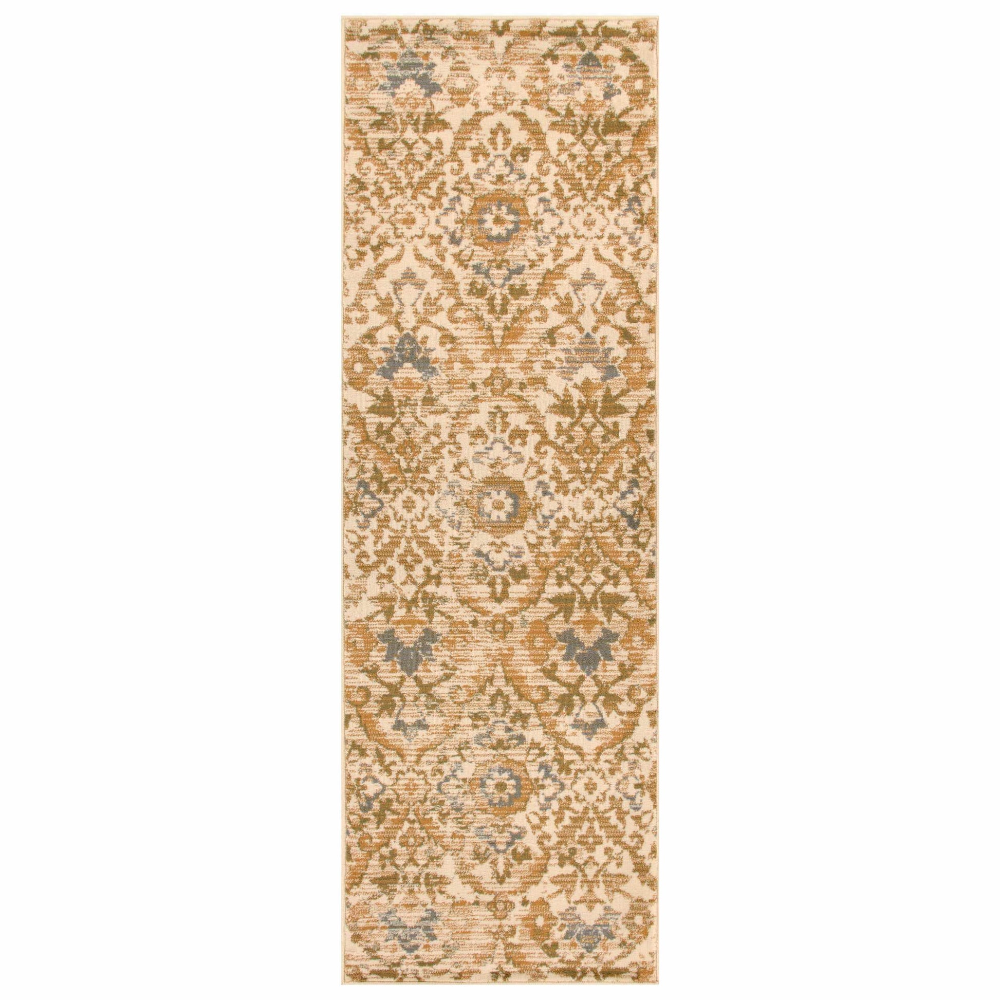 Tamara Mid-Century Contemporary Floral Damask Rug FredCo